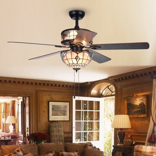 Orla 6-Light Baroque  5-Blade 52-Inch Black Ceiling Fan Shopping - The Best Deals on Ceiling Fans | 25244069