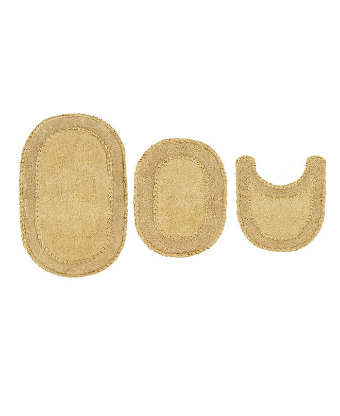 Home Weavers Double Ruffle Bath Rug Set 3 Piece