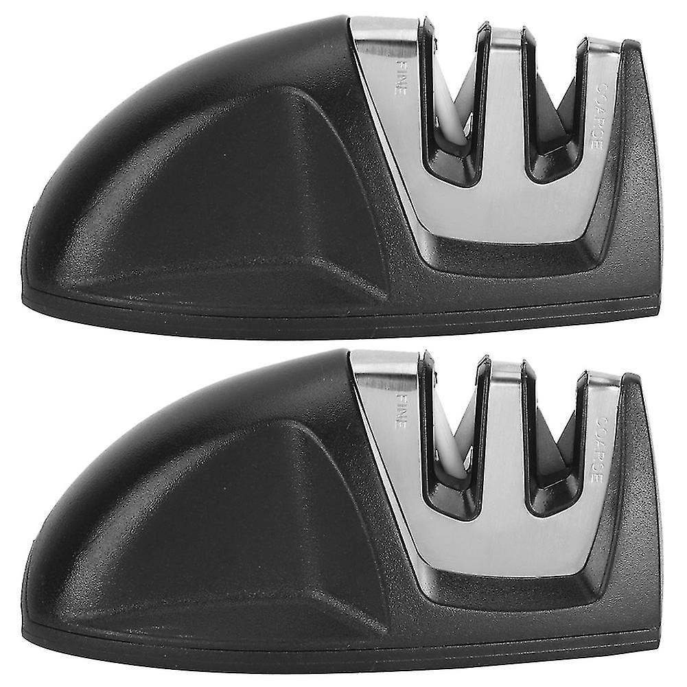 2Pcs 2-Slot Multifunctional V shaped Bottom Household Kitchen Knife Sharpener Sharpening Tool