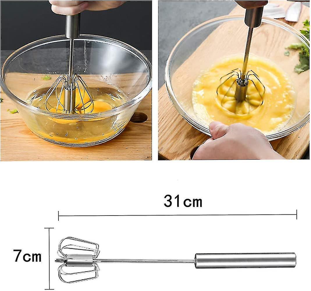 Stainless Steel Semi-automatic Quick Rotating Push Mixer Kitchen Supplies