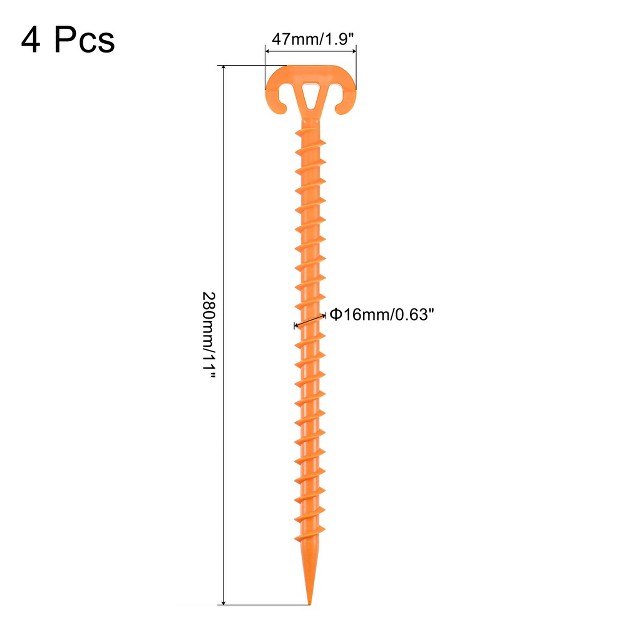 Unique Bargains Tent Stakes Spiral Ground Pegs For Outdoor Canopy