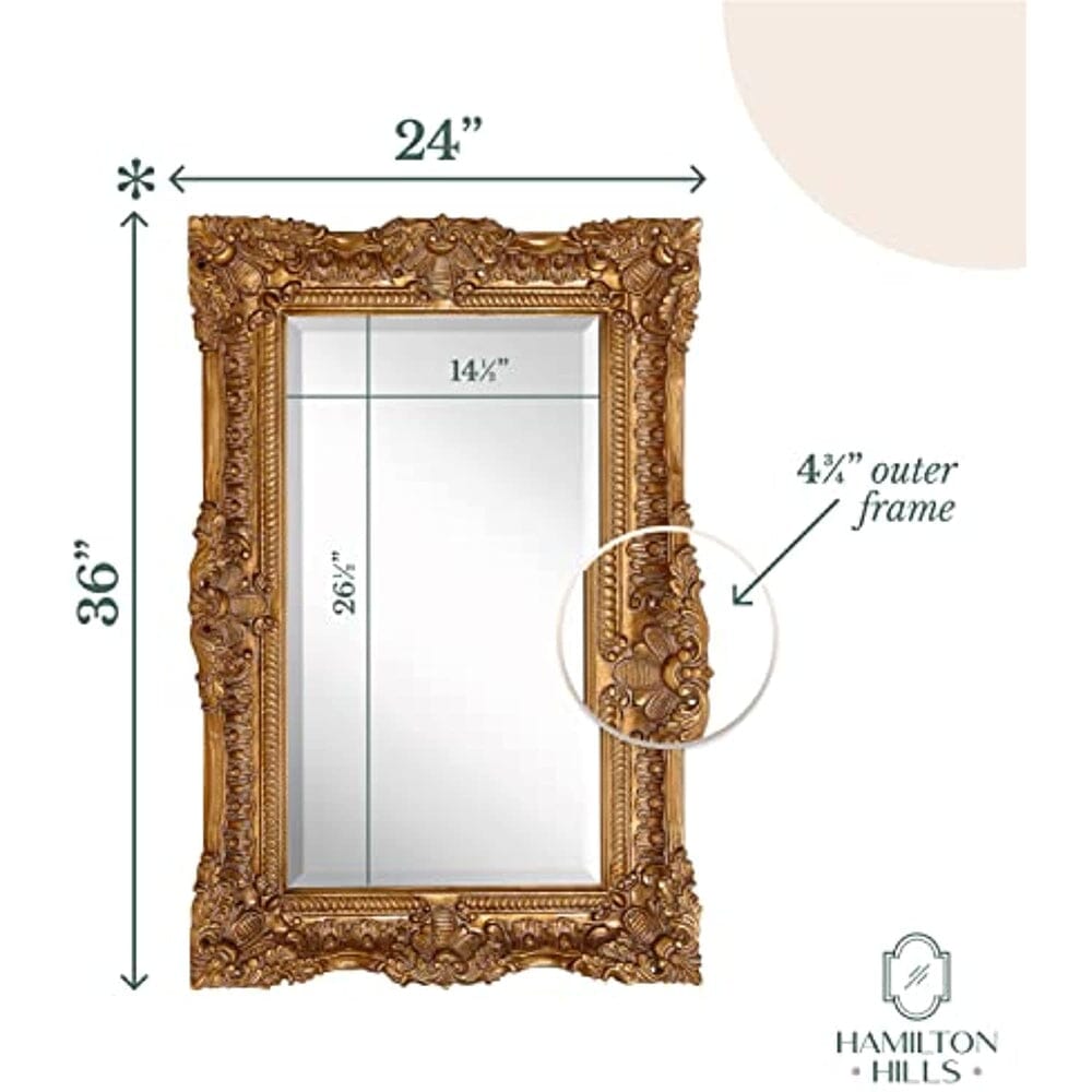 Large Ornate Gold Baroque Frame Mirror (24