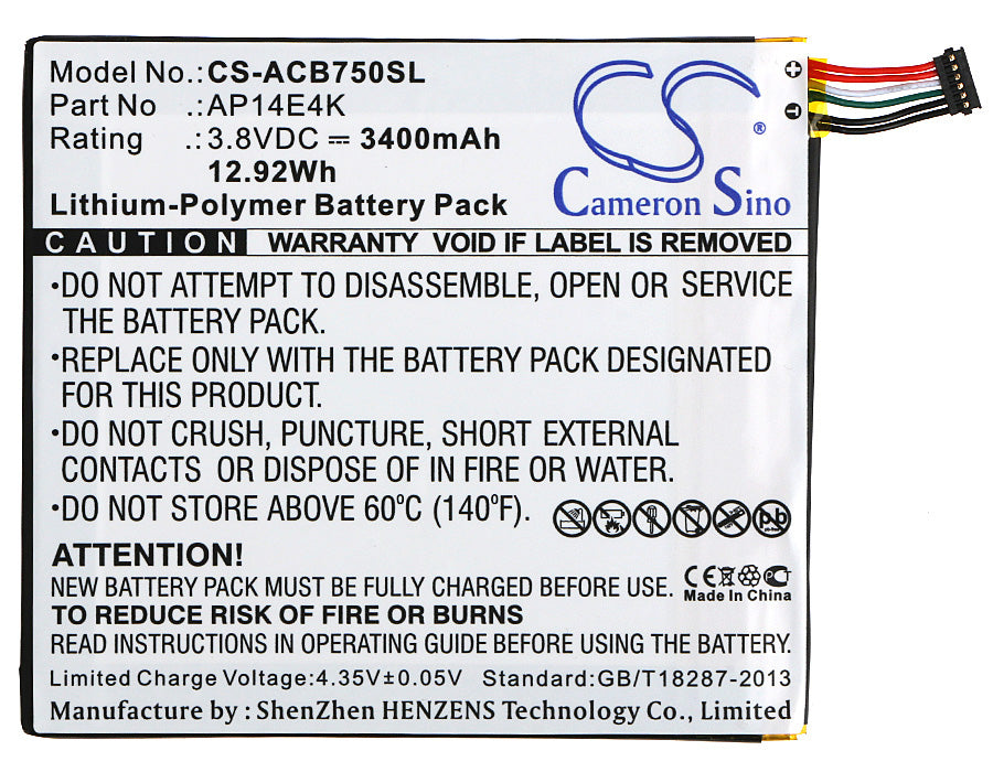 Acer Iconia One 7 B1750 Replacement Battery BatteryClerkcom Tablet