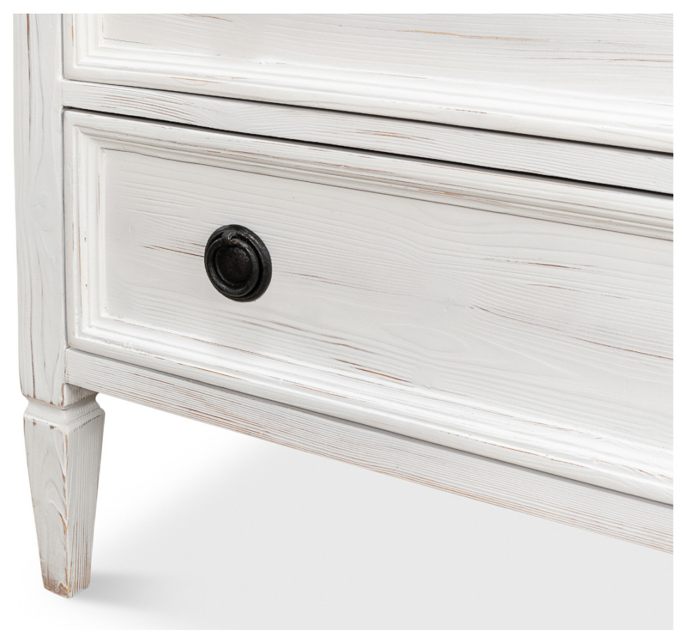 French Provincial White Painted Dresser   Farmhouse   Accent Chests And Cabinets   by English Georgian America  Houzz