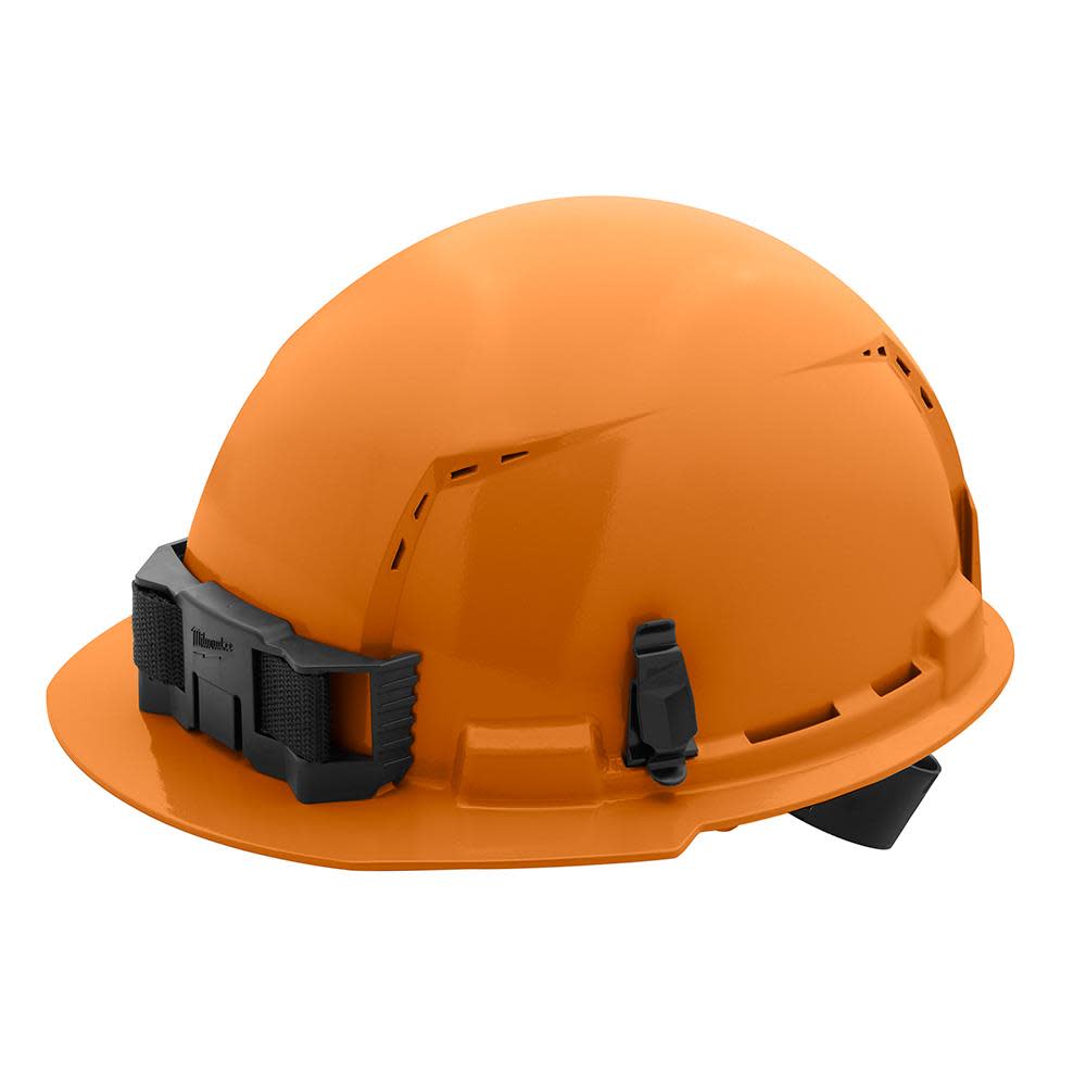 Milwaukee Orange Front Brim Vented Hard Hat with 4pt Ratcheting Suspension Type 1 Class C ;