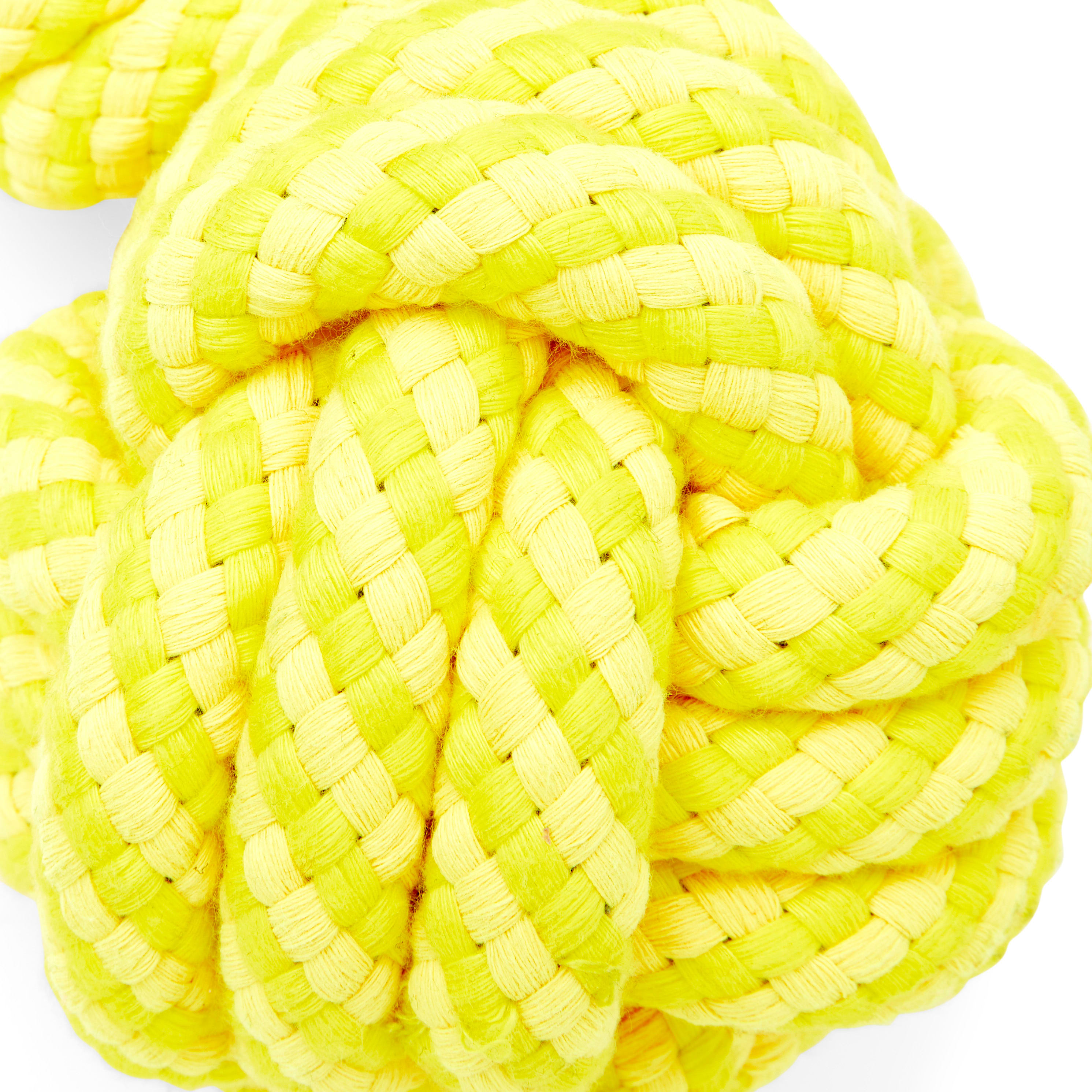 Leaps  Bounds Yellow Monkey Fist Rope Dog Toy， Medium