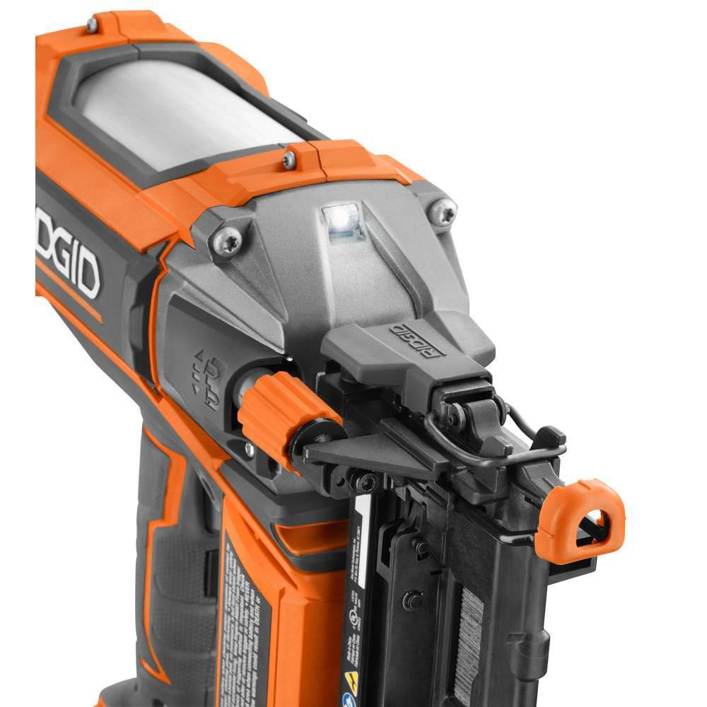 RIDGID 18V Brushless Cordless HYPERDRIVE 16-Gauge 2-12 in Straight Finish Nailer 2 Ah Battery Charger Belt Clip and Bag R09892K