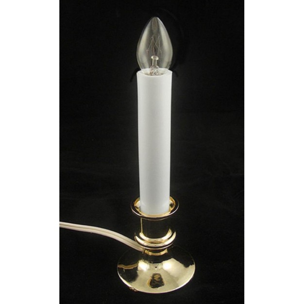 Pre lit White And Gold C7 Christmas Candle Lamp With Sensor