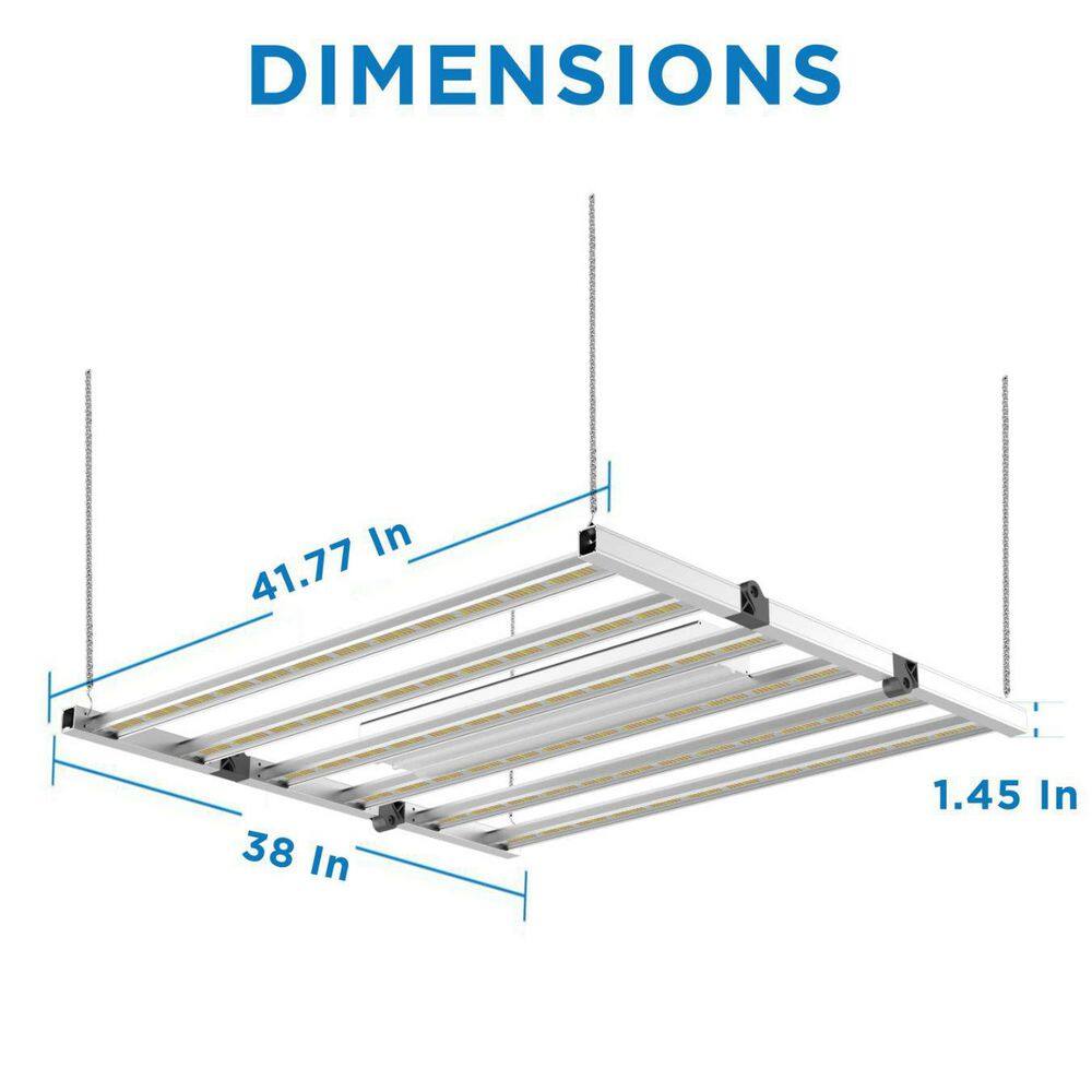 Viribright 3 ft. 600-Watt Indoor Full Spectrum Integrated LED Canopy Grow Light Fixture Daylight 5000K 1560 UmolS 1-Fixture 290108