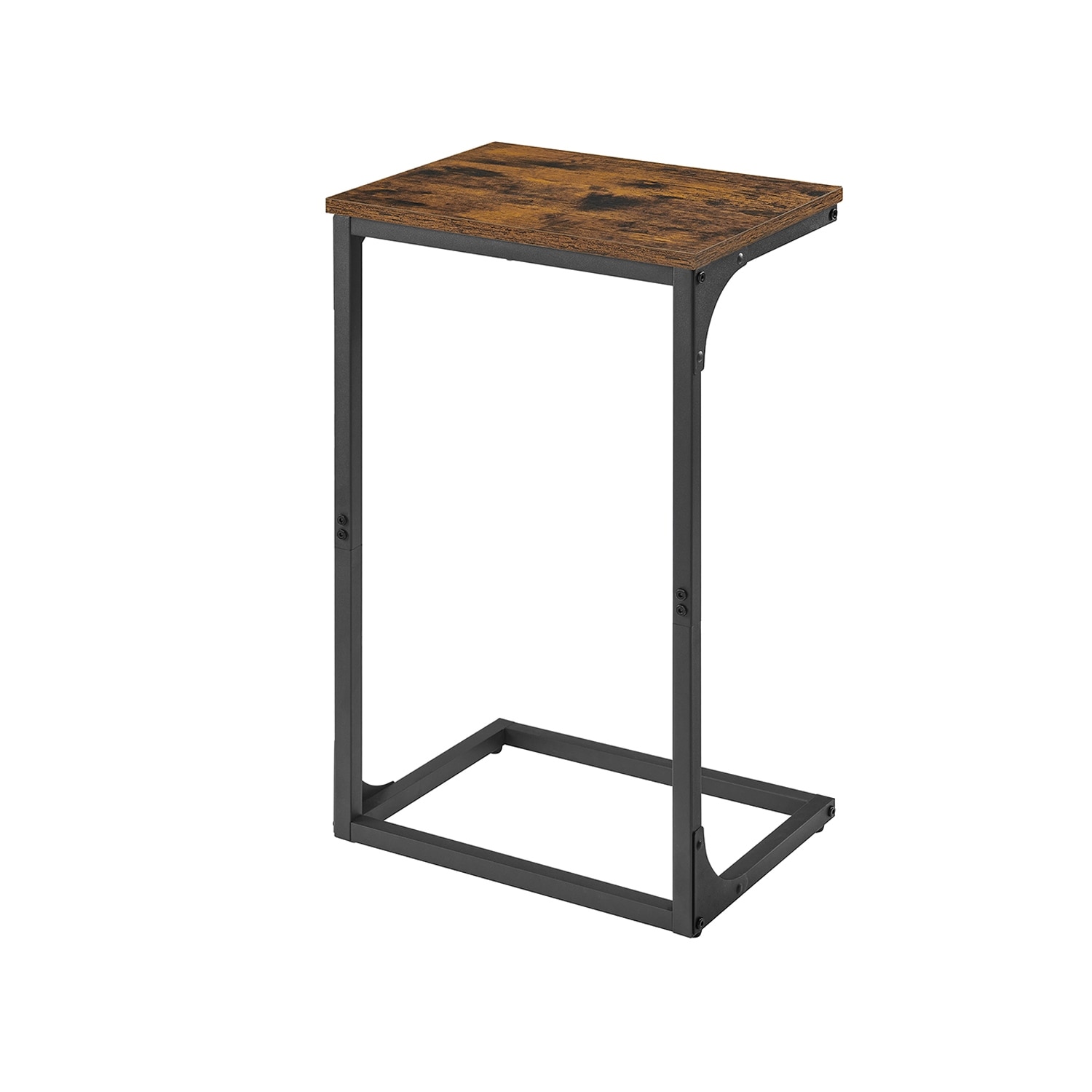 C-Shaped Side Table， End Table for Sofa， Couch Table with Metal Frame， Industrial， for Study