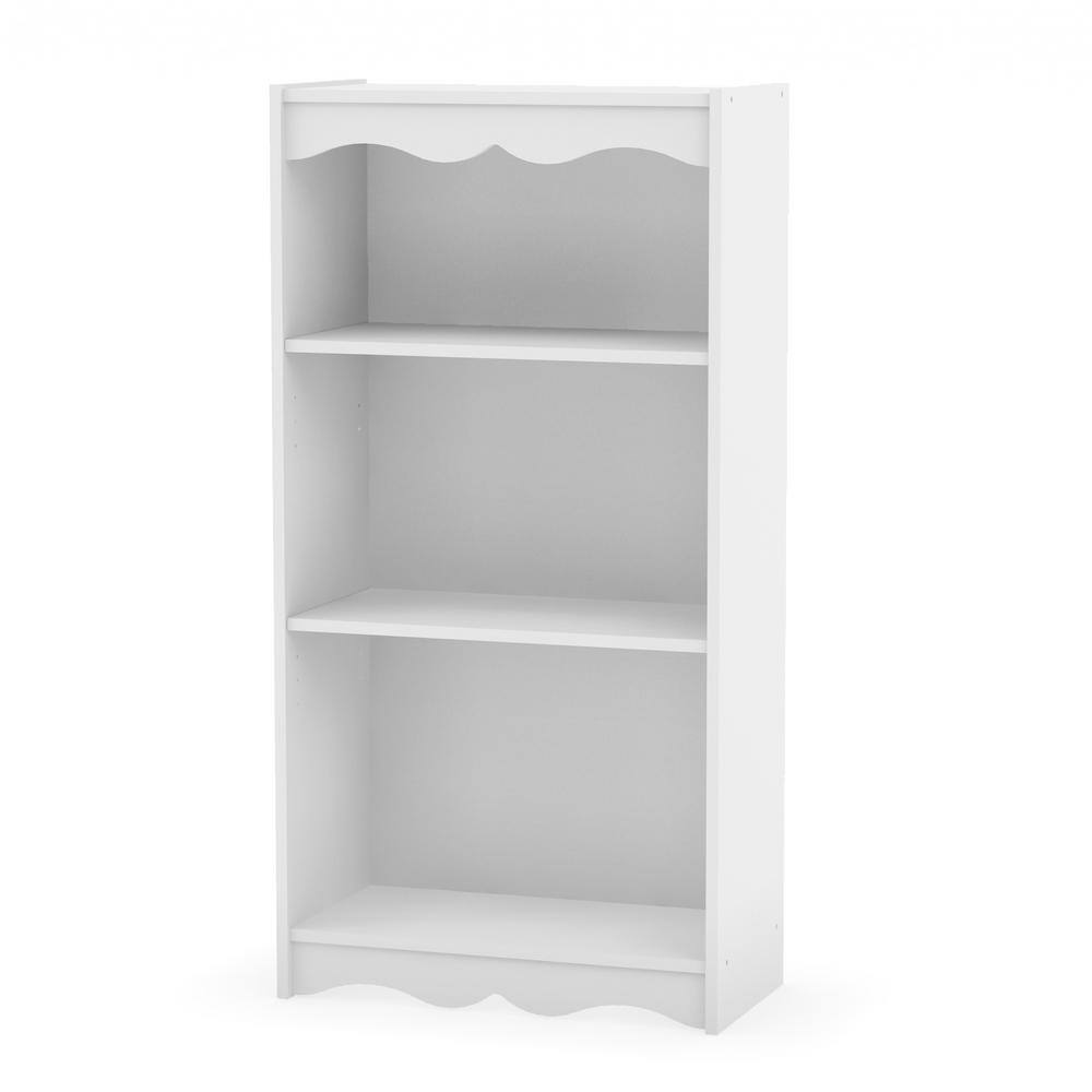 CorLiving Hawthorn 48 in. Frost White Wood 3-shelf Standard Bookcase with Adjustable Shelves LHN-710-S