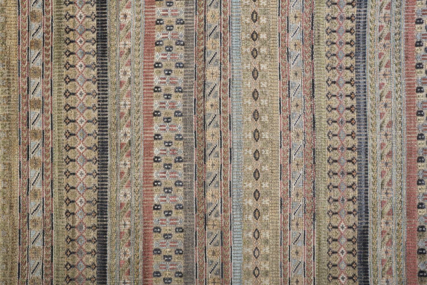 Eckhart Hand Knotted Tan and Blue Rug by BD Fine