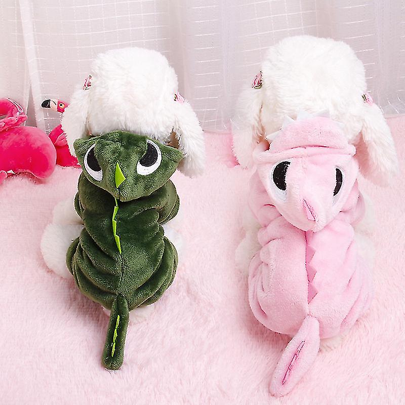 Pet Cat Clothes Puppy Dog Cat Funny Dinosaur Costume Winter Warm Plush Cat Coat Fleece Hoodies Sweater Small Dog Kitten Clothing Ns2