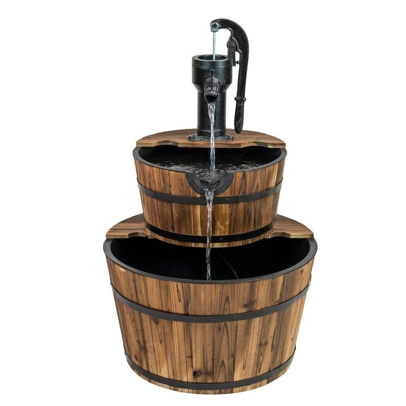 2 Tier Rustic Outdoor Fountain 24\