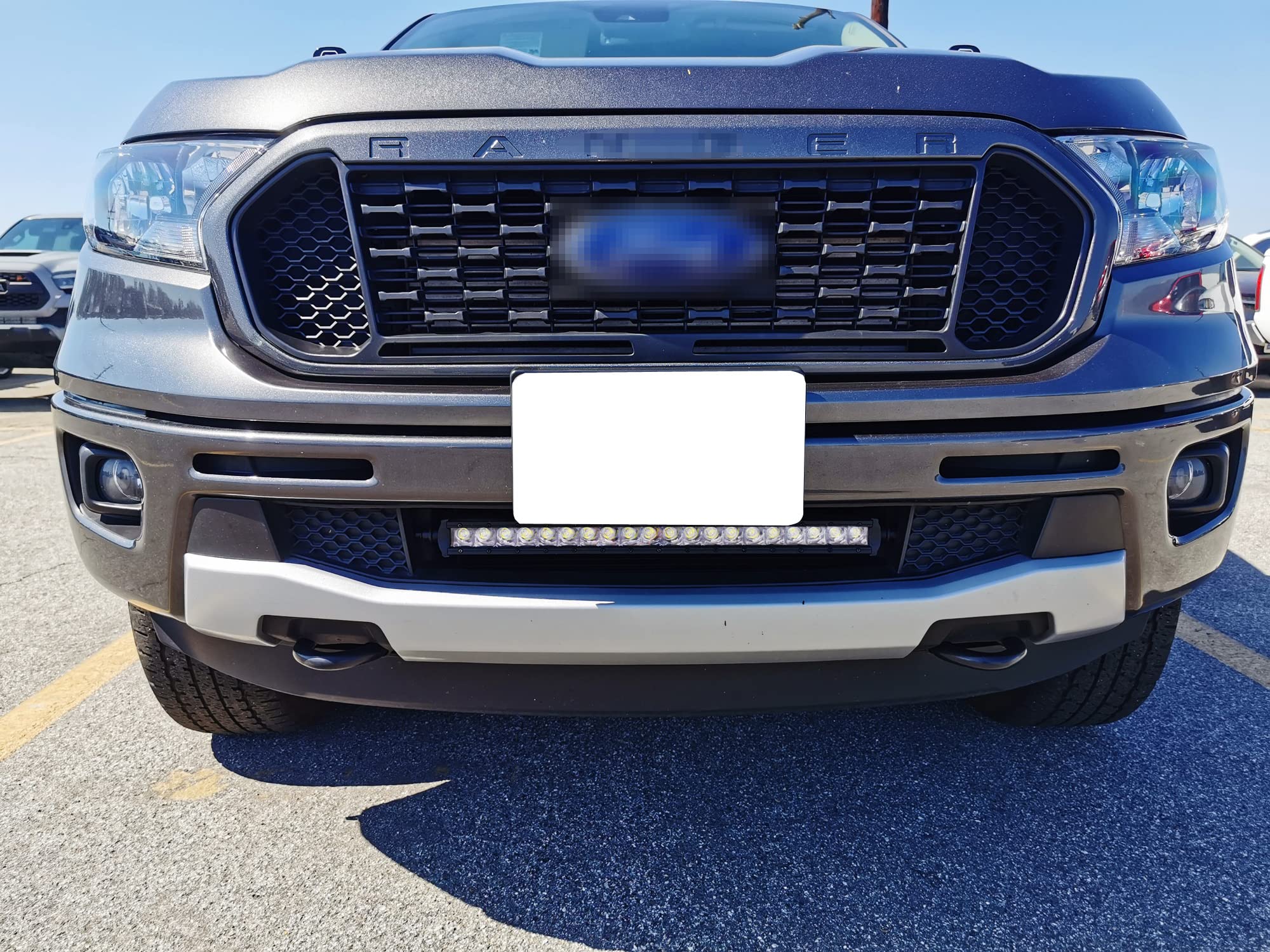 iJDMTOY Lower Grille Mount 20-Inch Single Row LED Light Bar Compatible With 2019-up Ford Ranger， Includes 100W CREE LED Lightbar， Lower Bumper Opening Mounting Brackets and On/Off Switch Wiring Kit