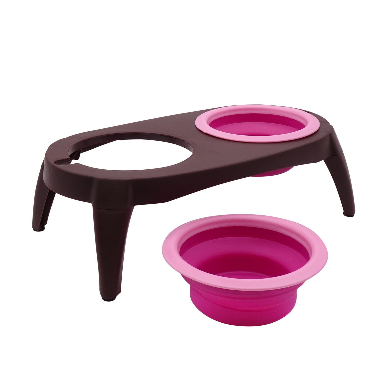 Oxemize Elevated Dog Double Bowls Medium Small Pet Feeder Raised Food Dishes with Stand