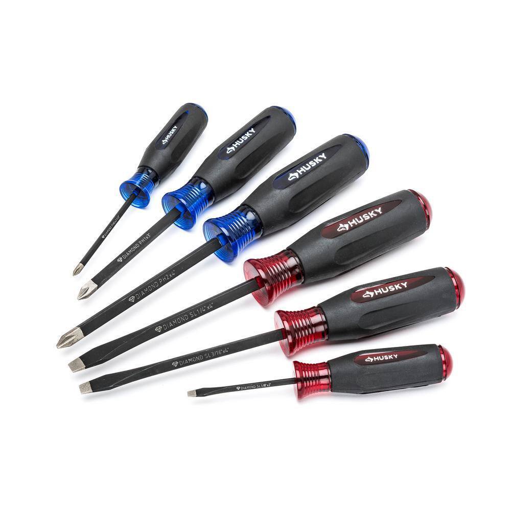 Husky Diamond Tip Magnetic Screwdriver Set (6-Piece) H6PCMDTSSD