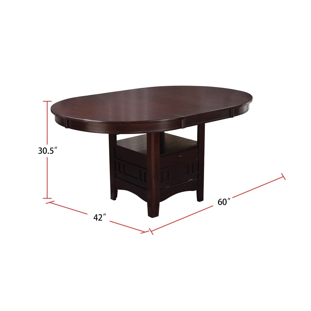 Wood Dining Table with Storage in Espresso