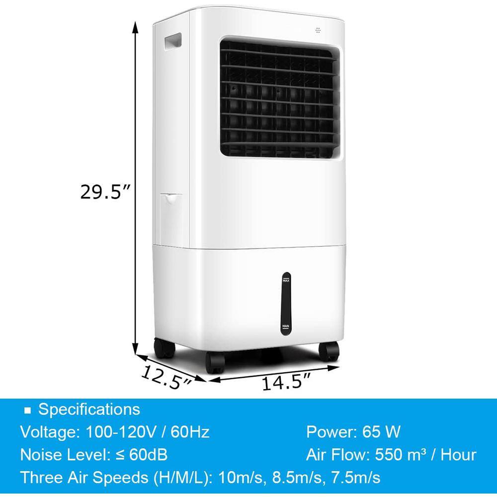 Gymax Air Conditioner 20L Air Cooler Evaporative Cooler with 4 Speeds 3 Modes Humidifier with Remote Control GYMHD0126