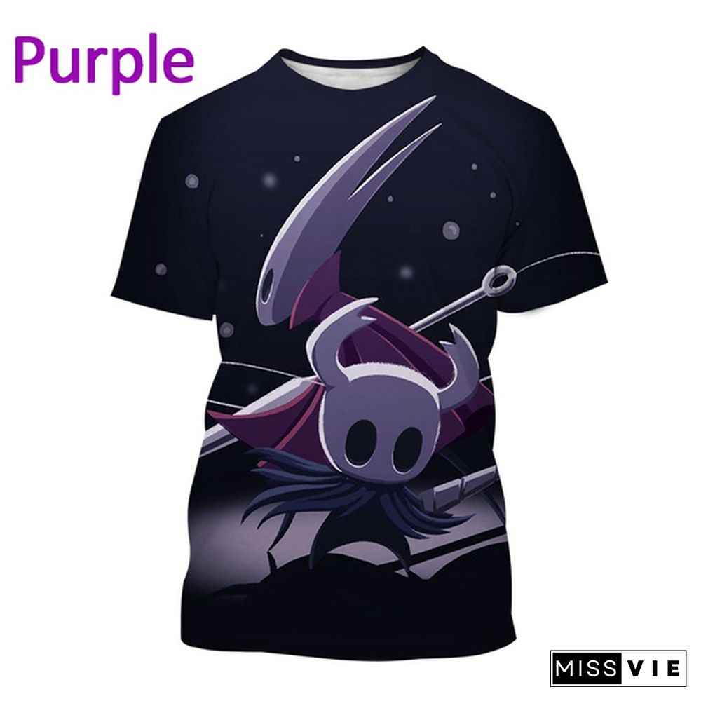 New Hollow Knight Cool Printed Short-sleeved T Shirt Men's Fashion Game T Shirt Casual Harajuku Streetwear Top