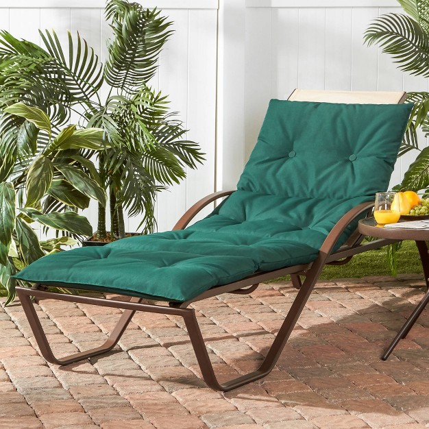 Solid Outdoor Chaise Lounge Cushion