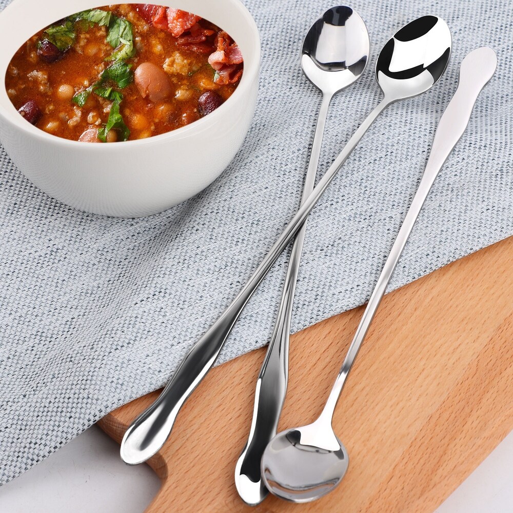 Stainless Steel Spoons 4 Pcs Soup Spoon Oil Salt Sugar Dining Spoons 10\