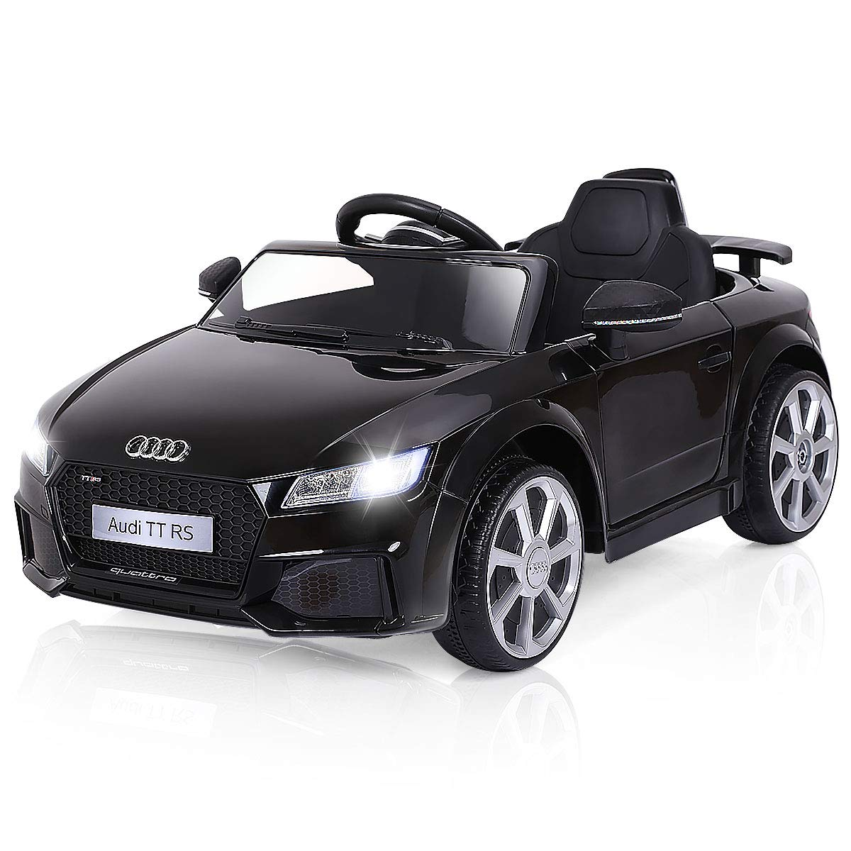 Costzon Kids Ride On Car, 12V Licensed Audi TT RS, Remote Control Manual Two Modes Operation, MP3 Lights (Deluxe Black)