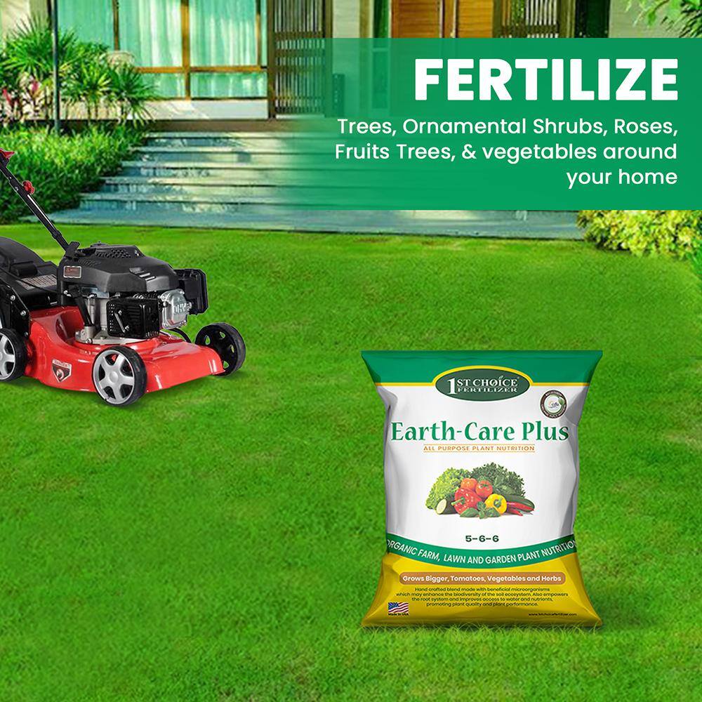 1ST CHOICE FERTILIZER Earth-Care Plus 5-6-6 4 lbs. 400 sq. ft. Slow Release Organic All Purpose Plant Nutrition 1stC1