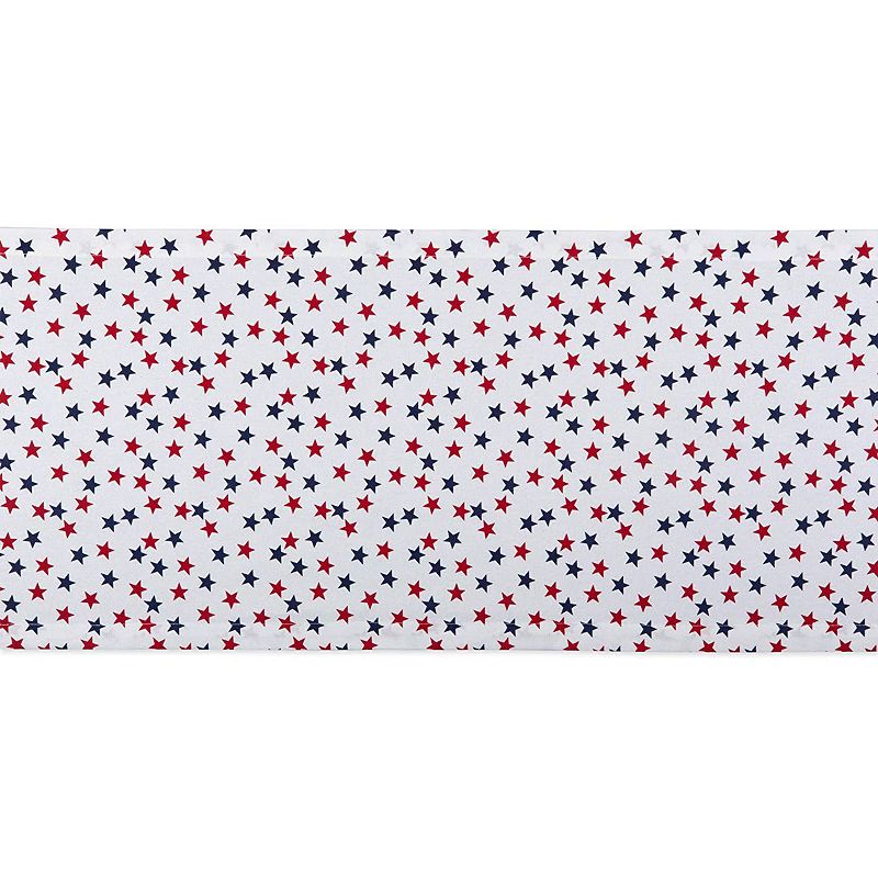 72 Red and Blue Americana Stars Printed Rectangular Table Runner