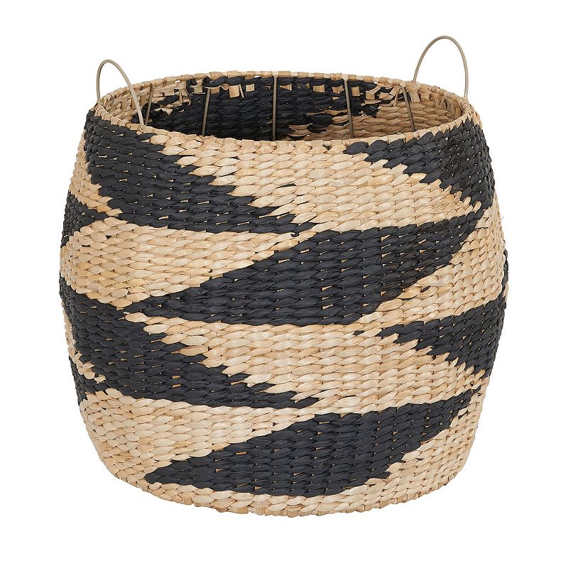 Household Essentials Large Zig-Zag Barrel Basket