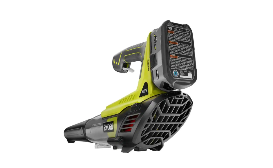 RYOBI P2180 ONE+ 18V 100 MPH 280 CFM Cordless Battery Variable-Speed Jet Fan Leaf Blower with 4.0 Ah Battery and Charger