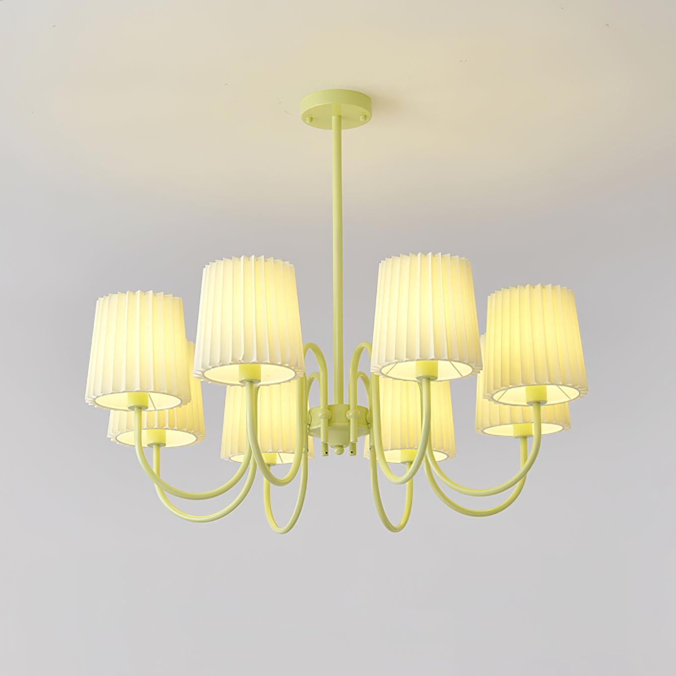 Pleated Fabric Matcha Chandelier