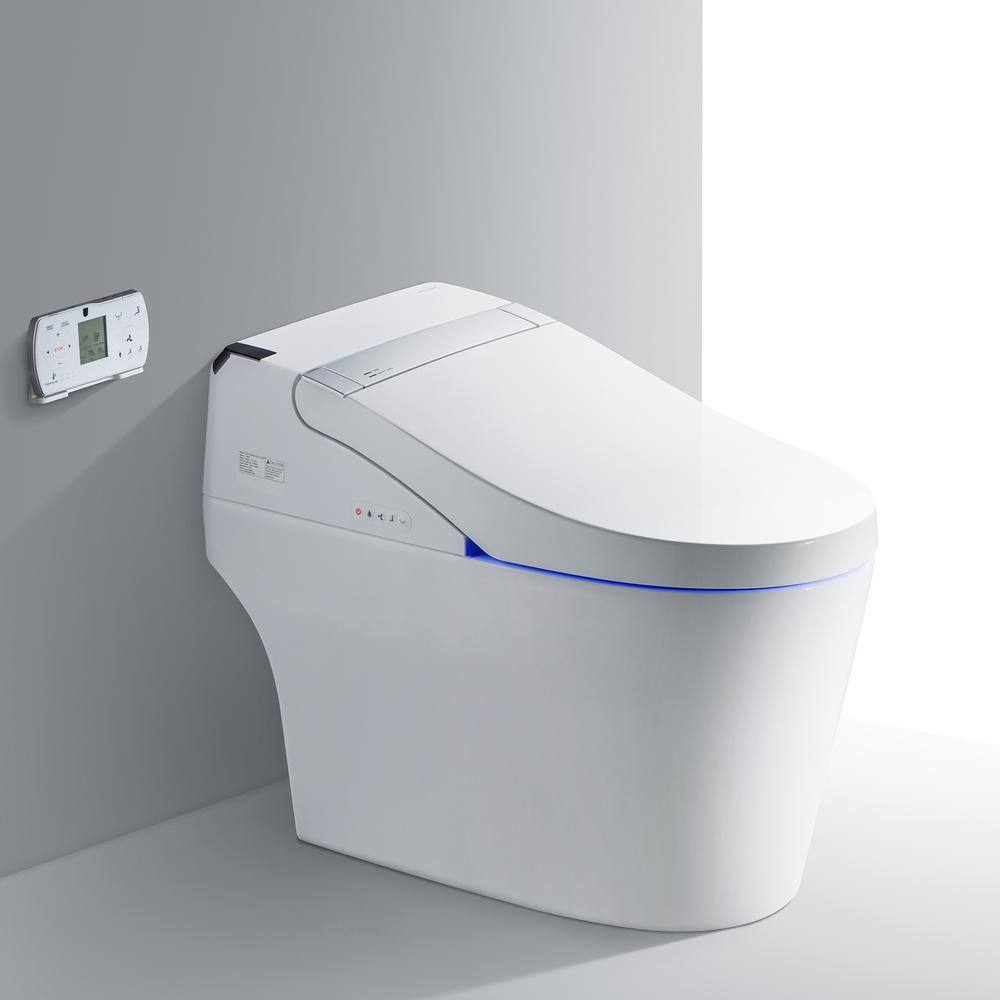 WOODBRIDGE Venezia Intelligent 1.28 GPF Elongated Toilet in White with ADA Height Auto Flush Auto Open and Auto Close HB0960S