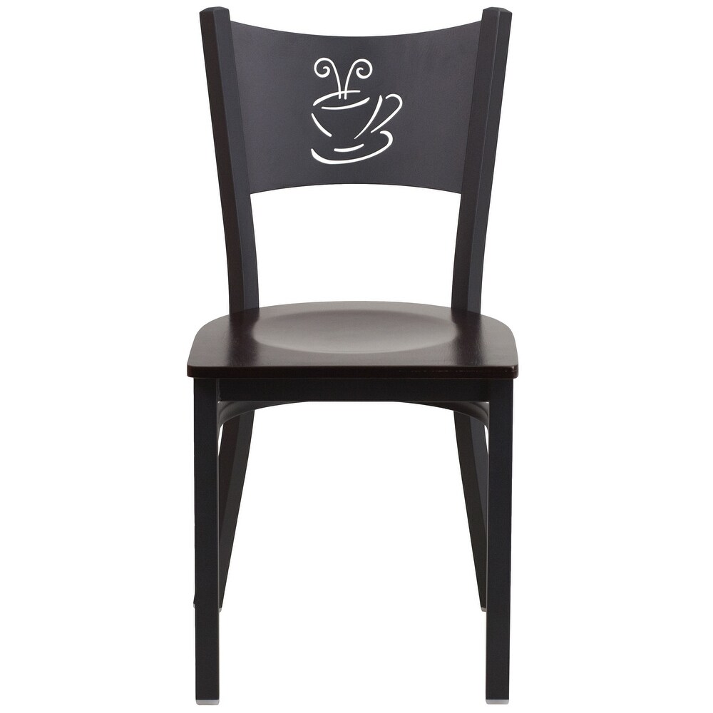 2 Pack Coffee Back Metal Restaurant Chair   17.25\