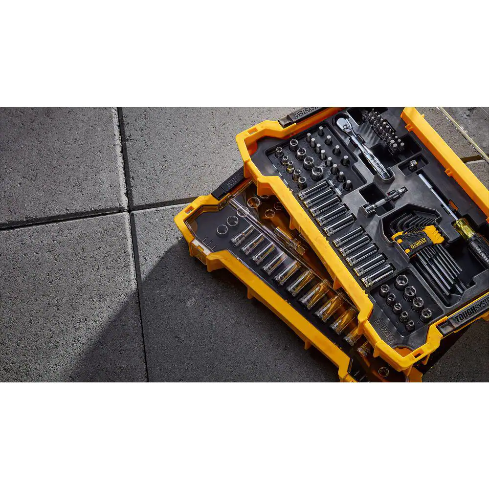 DEWALT DWMT45402 1/4 in. and 3/8 in. Drive Mechanics Tool Set with Toughsystem Trays (131-Piece)