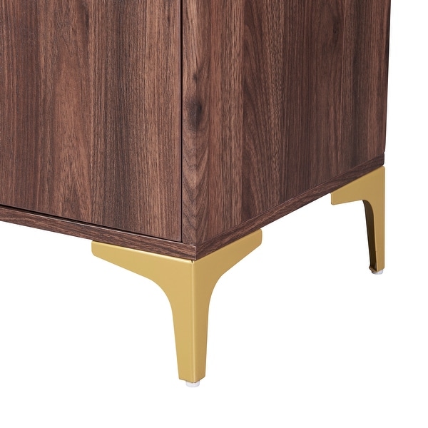 Nestfair Sideboard with Gold Metal Legs and Magnetic Suction Doors