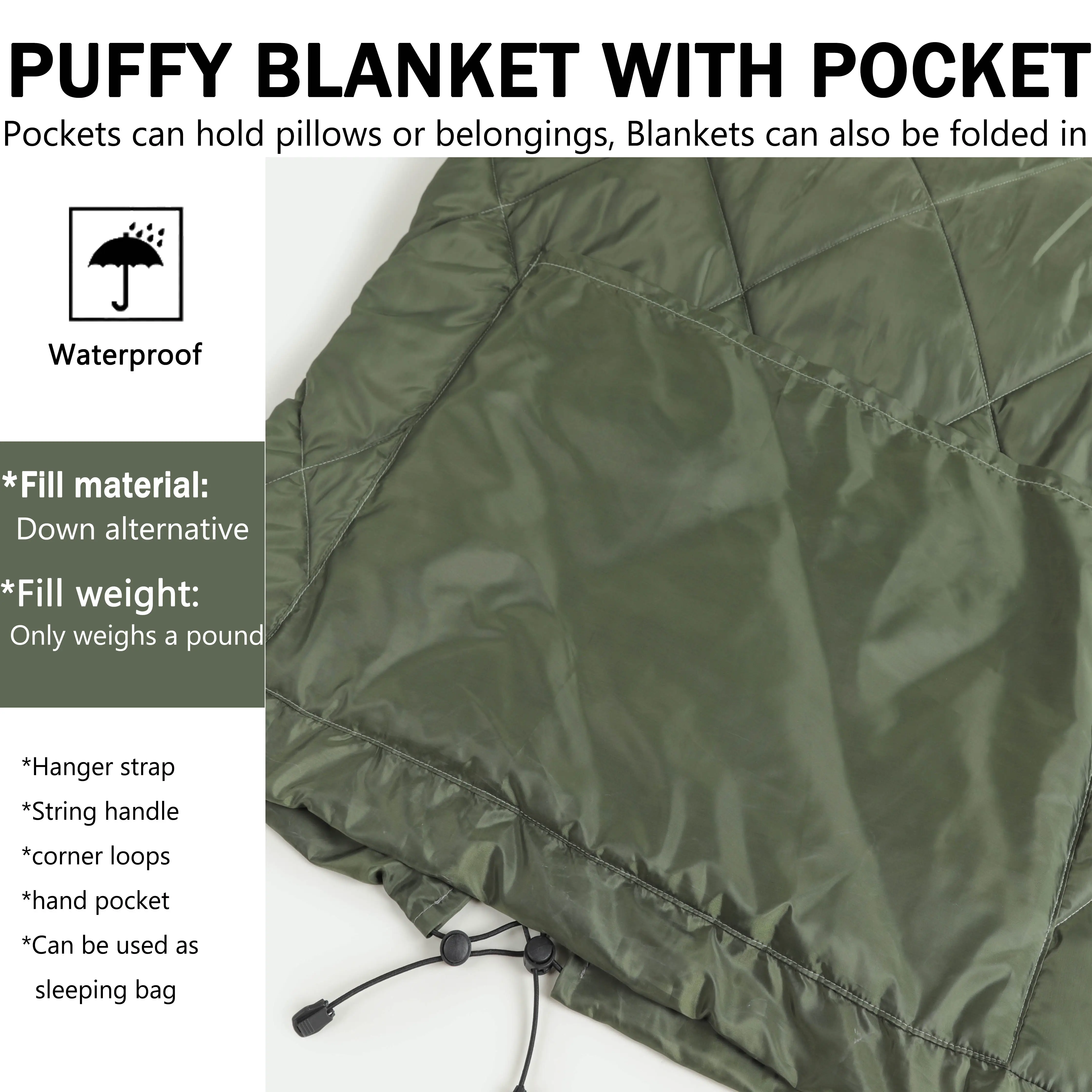 Sustainable Lightweight Warm Quilt Puffy Camping Blanket For Backpacking Hiking