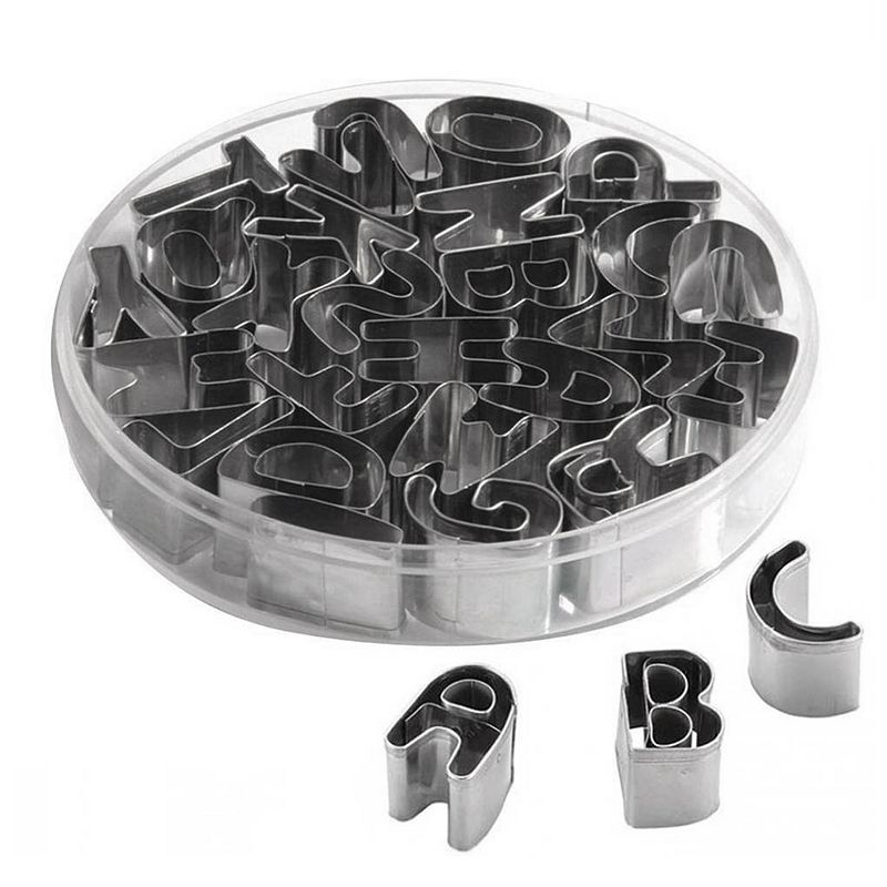 Stainless Steel English Alphabet Letters Cookies Cutters Molds Moulds 26 in 1