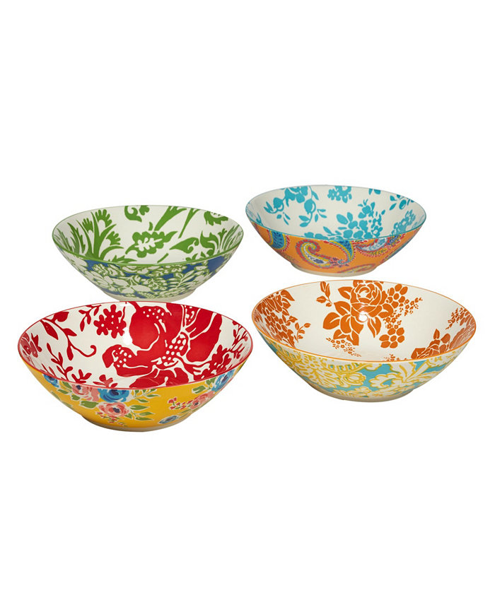 Certified International Damask Floral Set of 4 Soup Bowl