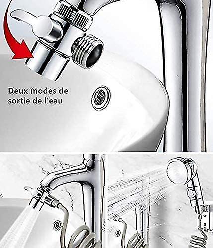 Bathroom Sink Shower Head Set， Bathroom Hand Shower， Telescopic Hose， Perfect For Washing Hair Or Cleaning Sink (faucet Not Included) (silver)