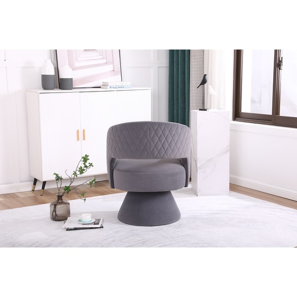 Velvet Swivel Rhombus Accent Chair Armchair， Round Barrel Chair Single Sofa Lounge Chair Barrel Chair for Living Room Bedroom