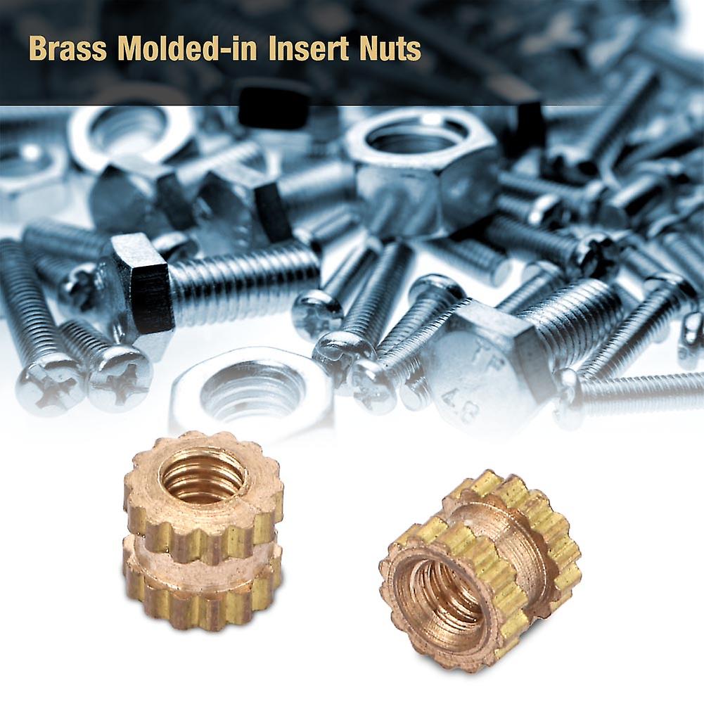 M2 Brass Cylinder Knurled Round Molded In Insert Embedded Nuts (m2*4*3.5; 100pcs)