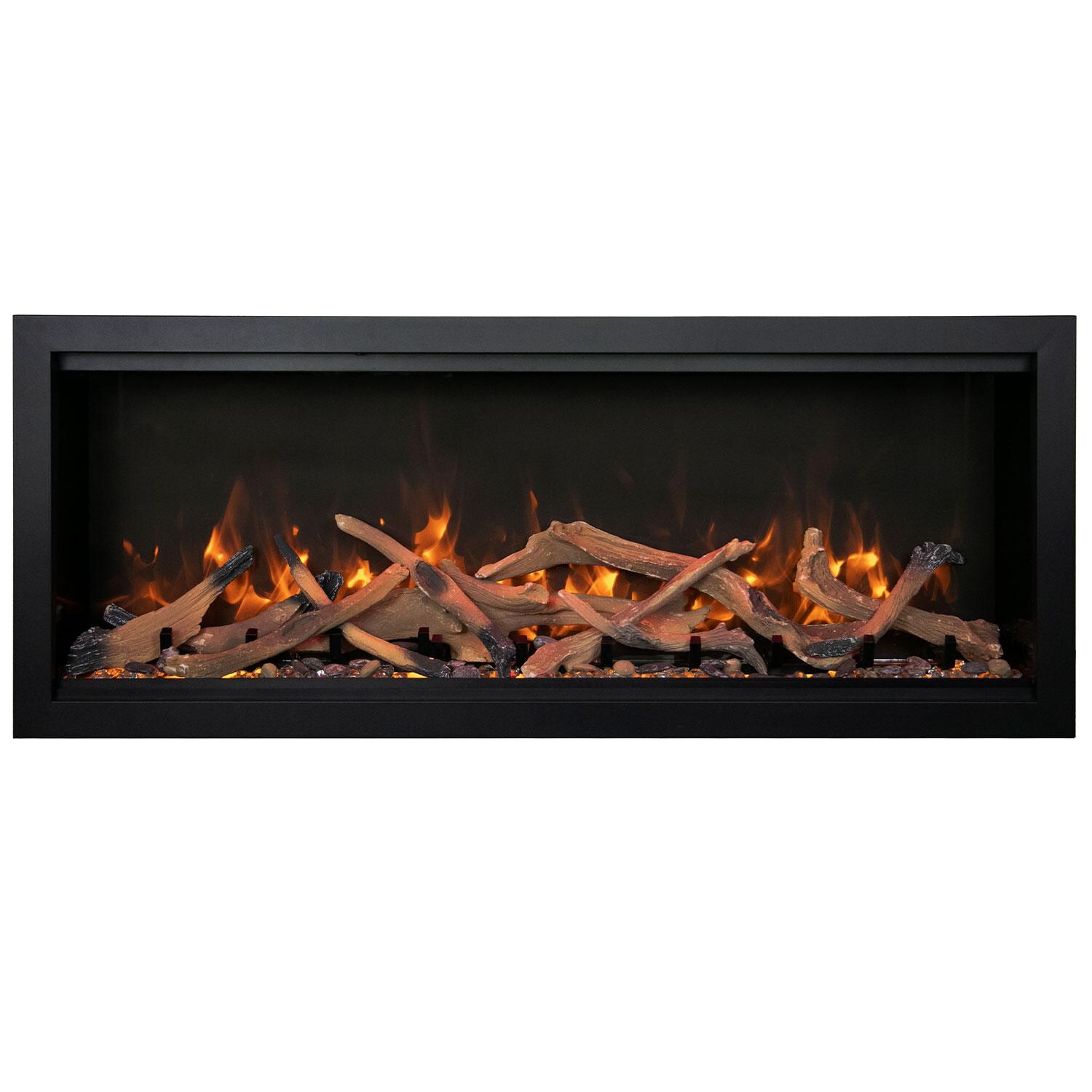 Amantii Symmetry XT Bespoke 74-Inch Built-In Electric Fireplace W/ Thermostatic Remote， WiFi Capable and Selection of Media Options