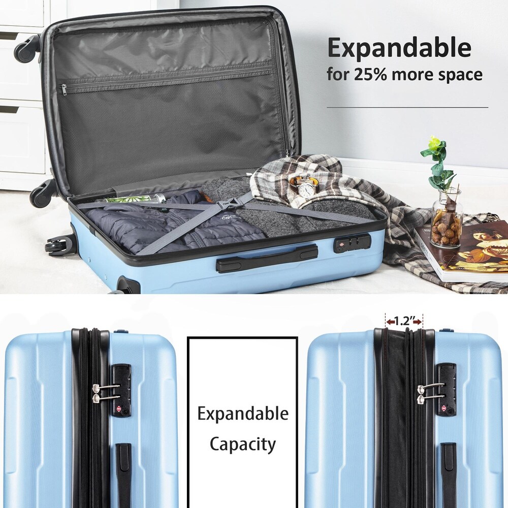 2pcs Durable Luggage Sets with Spinner Wheels and TSA Lock 20inch+24inch