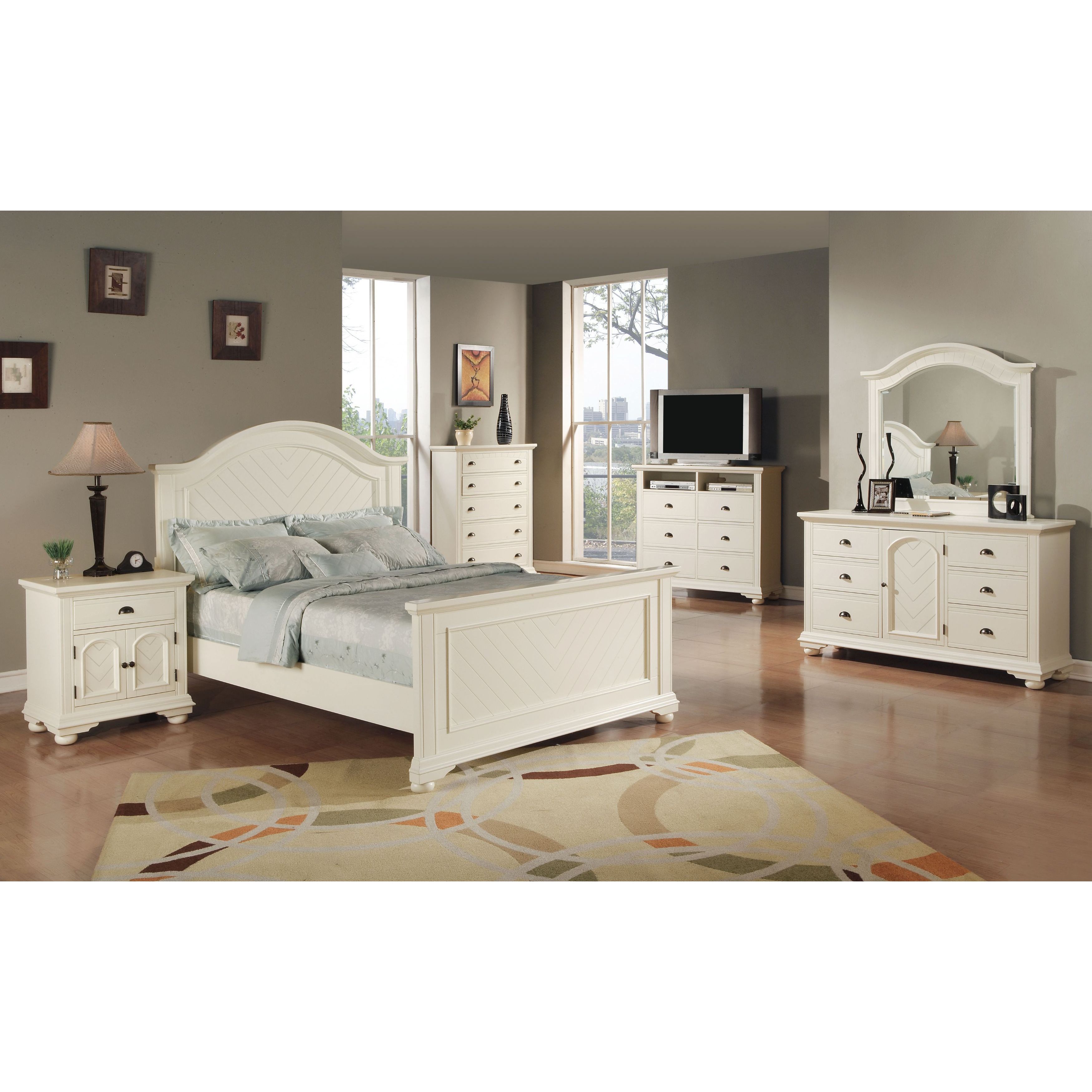 Picket House Furnishings Addison White Queen Panel 6PC Bedroom Set - - 12819541