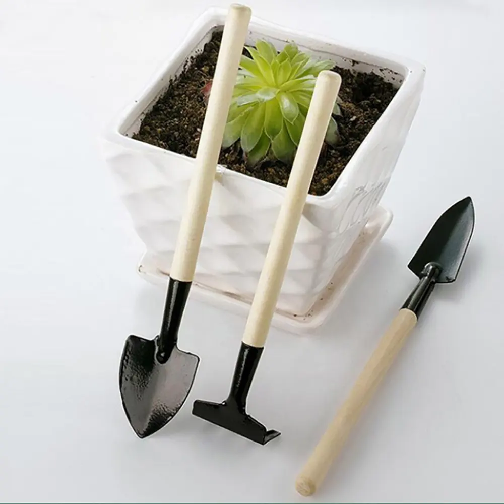 3 Piece Gardening Tool Set Supplies Hand Trowel Transplant Trowel Hand Rake