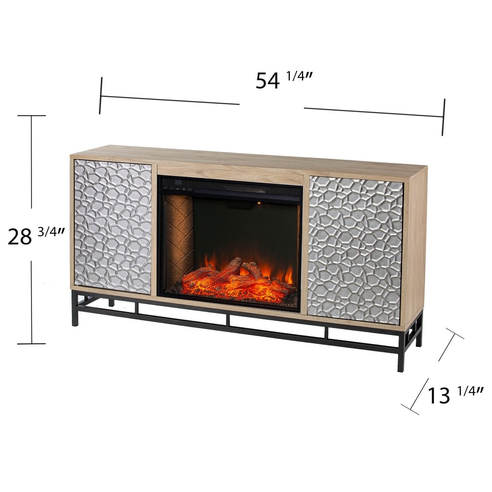 SEI Furniture Ausborne Electric Fireplace w/ Media Storage   Natural