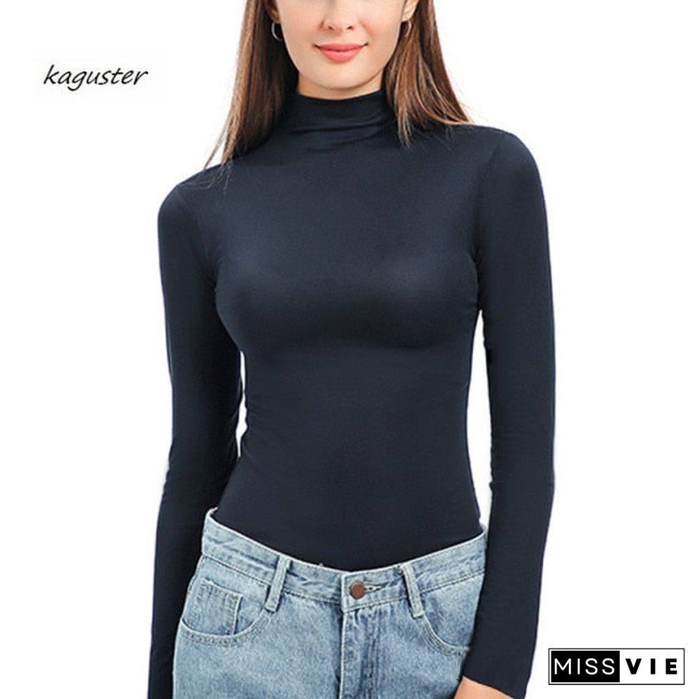 Plus Size Turtleneck Sweater Women Winter Autumn Long Sleeve Elasticity Bottoming Tops Solid Color Slim Fit Warm Knit Pullovers