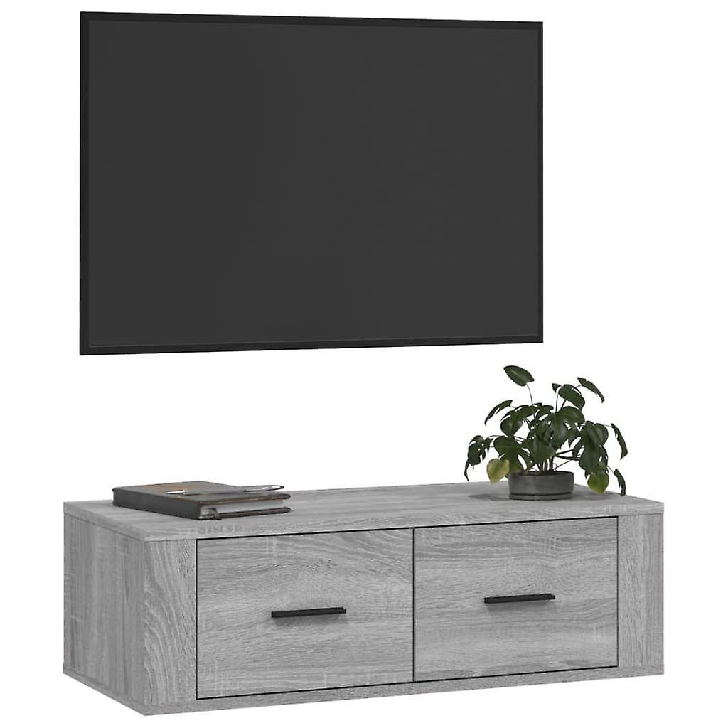 Hanging Tv Cabinet Grey Sonoma 80x36x25 Cm Engineered Wood