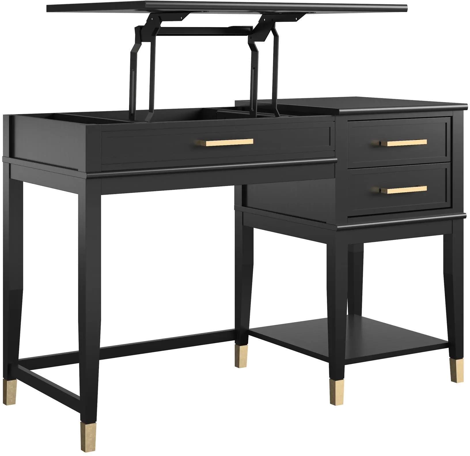 Westerleigh Black Lift-Top Computer Desk